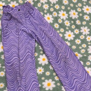 Purple zebra stripe pants zara